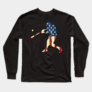 Patriotic American Flag Baseball Baseball Long Sleeve T-Shirt